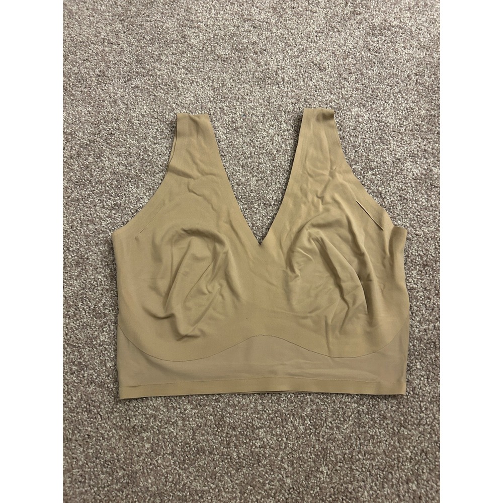 Calvin Klein Bralette Womens Medium Tan Excellent Invisibles V-Neck QF4708